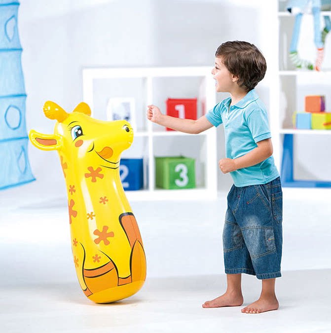 3D Sand Bottom Puzzle Early Education Boxing Bag Children Inflatable Tumbler Elephant Seahorse Giraffe Dinosaur