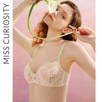 Curious Miss sexy lace lingerie women summer thin big breast small bra set girly adjustable bra