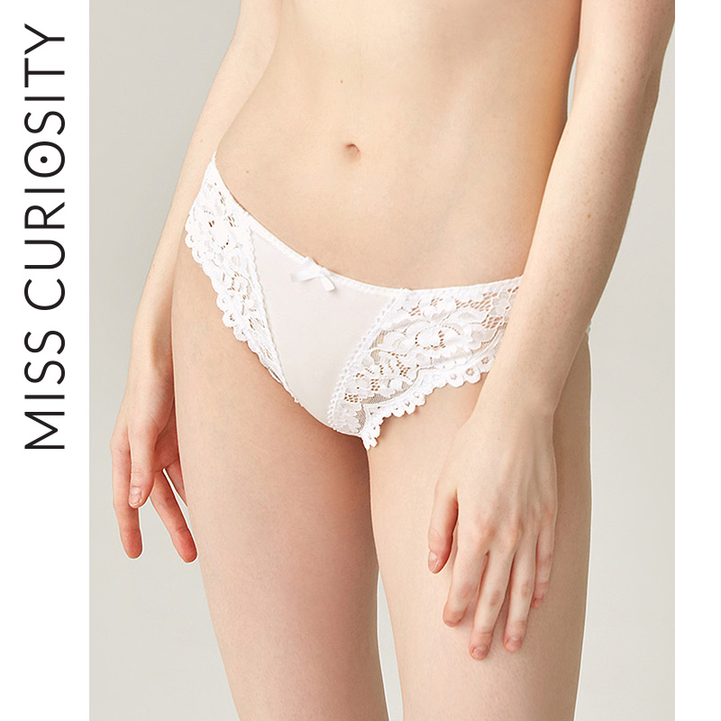 3 pairs of 98 yuan curious Miss sexy breathable whole cotton antibacterial crotch butterfly knot lace low waist lace triangle underwear