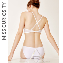 Curious Missy u-shaped beauty back underwear womens summer small chest gathered sexy lace big halter bra 2020 new