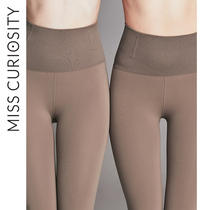 Curious Missy high waist belly leggings socks female pressure thin leg light leg artifact winter velvet thickening