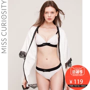 Tò mò Mật Ong Bow Sexy Ren Pháp Slim Mềm Cup Không Có Thép Vòng Ánh Sáng Thu Thập Bra Set Đồ Lót Nữ