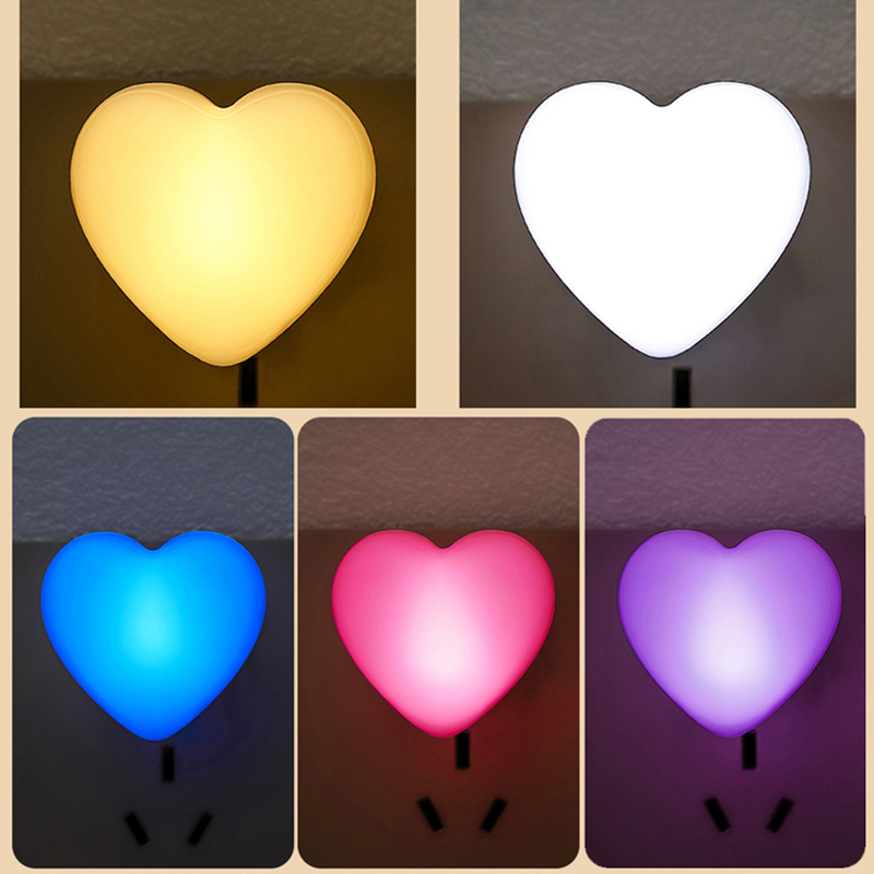 Led White Warm Blue Pink Purple Light Heart-Shaped USB Wholesale Plug-In Energy-Saving Night Light Bedroom Bedside Lamp Eye Protection Lamp Led White Warm Blue Pink Purple Light Heart-Shaped USB Wholesale Plug-In Energy-Saving Night Light Bedroom Bedside Lamp Eye Protection Lamp