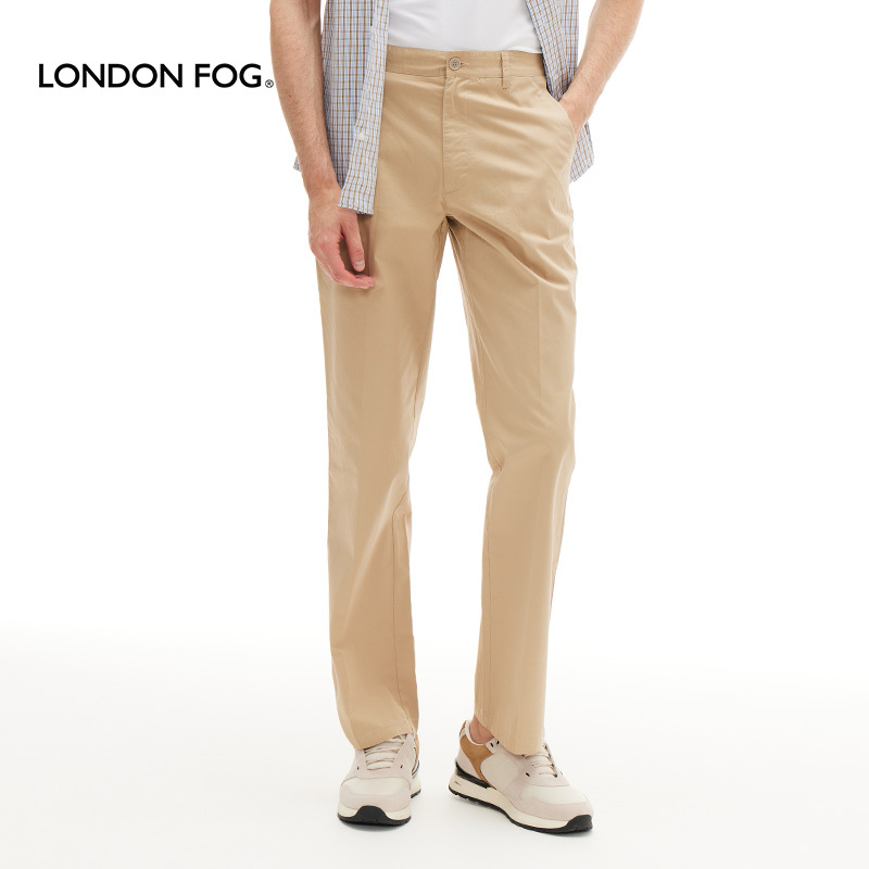 London Fog Spring New Business Casual Loose Fit Casual Pants No Pleats Side Pocket Long Pants Trendy Commuter Pants for Men