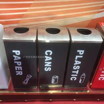 Outdoor classification environmentally-friendly garbage can triple triple classification stainless steel public ash barrel fruit leather case dustbin thickened