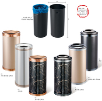 South stainless steel round large number thickened floor style with ashtrays-type trash can hotel floor dustbin