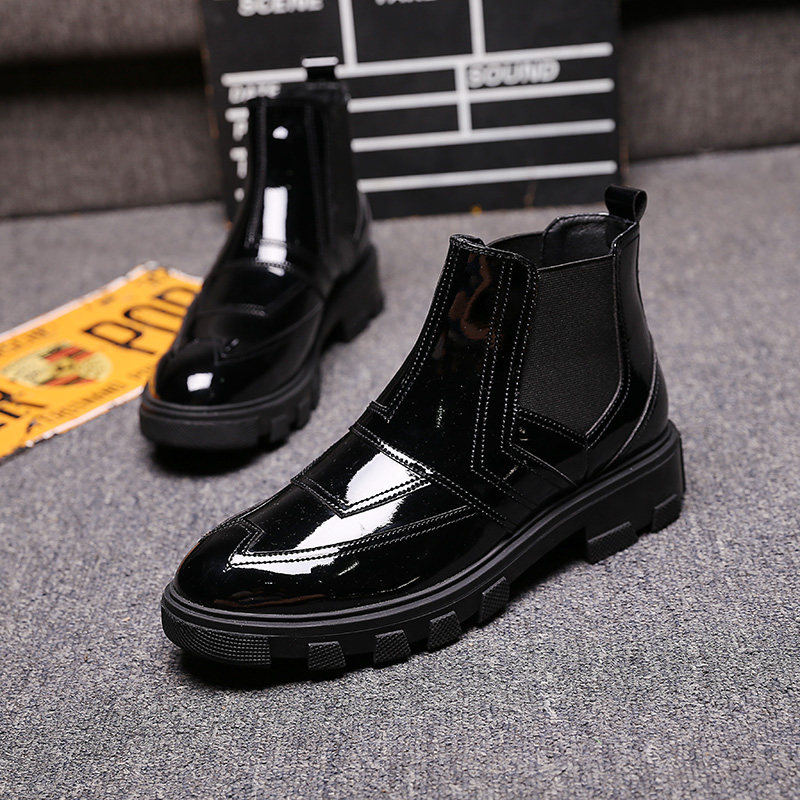 Fall Martin boots Men's inside height 6cm Inlenty wind Europe and America trendy short boots plus suede warm and high cylinder shoes men's boots