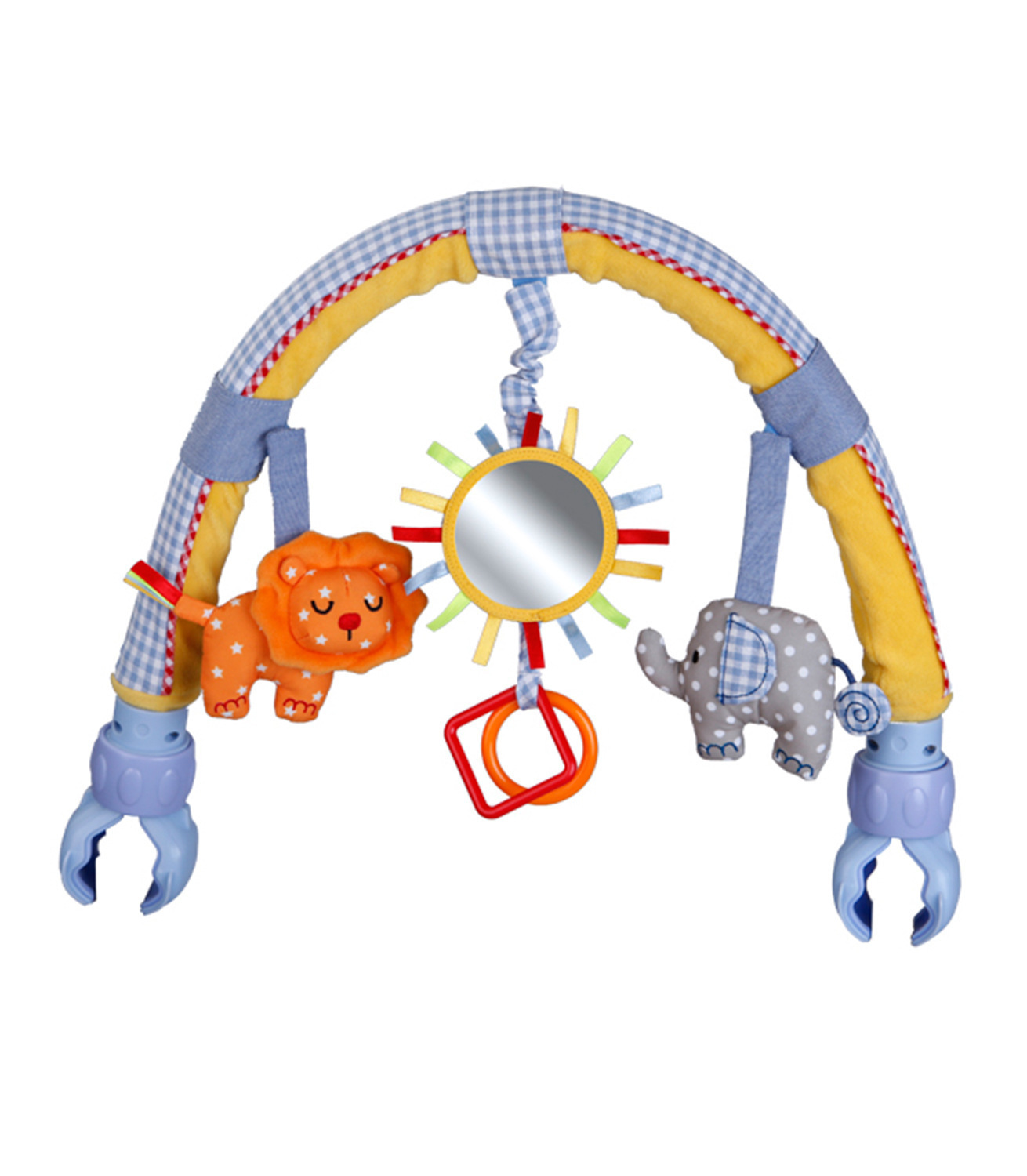 Baby car clip bed clip (lathe dual-purpose) music blue elephant car clip stroller clip bed clip