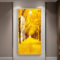 Entry entrance decorative painting simple modern corridor aisle mural living room vertical fantasy hanging painting Jucai gold tree