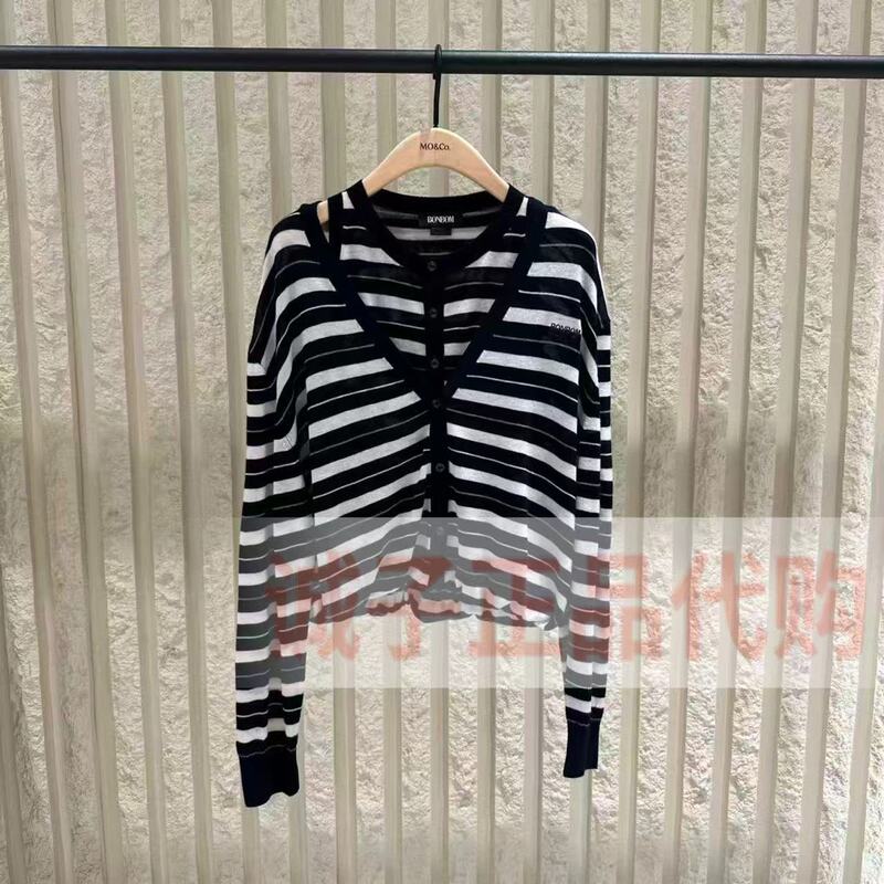 【诚子Mo】2026 Autumn Genuine Store Product Fake Two-Piece Knit Sweater Mbf3Car012 Tag Price 1999