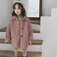 Áo khoác lông cho bé gái một chiếc áo gió dài 2018 thu đông 2018 trẻ em mới nhất Hàn Quốc áo khoác lông cừu dày áo khoác bé gái 10 tuổi