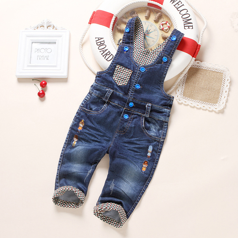 0-3 bé trai mùa thu quần trẻ em 2018 Phiên bản Hàn Quốc của quần yếm trẻ em denim mới cửa hàng quần áo trẻ em