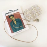 Небольшая сумка, милая свежая сумка через плечо, плетеный кошелек, сумка для телефона, сезон 2021, в стиле Шанель