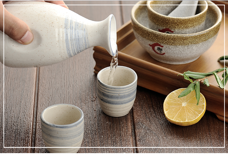 Rượu sake hộ gia đình được vẽ bằng tay màu gạch men rượu vang nhỏ hầm rượu vang tách ly rượu vang trắng thủy tinh phong cách Nhật Bản rượu shochu - Rượu vang cốc uống rượu vang