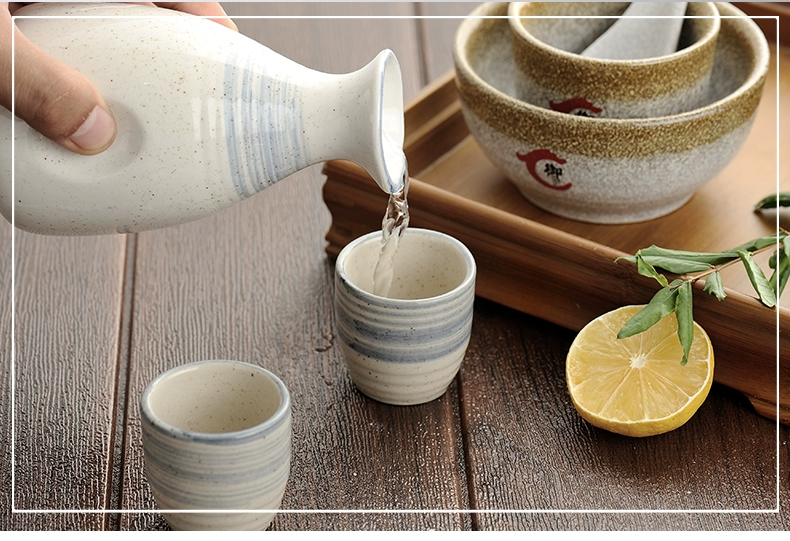 Rượu sake hộ gia đình được vẽ bằng tay màu gạch men rượu vang nhỏ hầm rượu vang tách ly rượu vang trắng thủy tinh phong cách Nhật Bản rượu shochu - Rượu vang