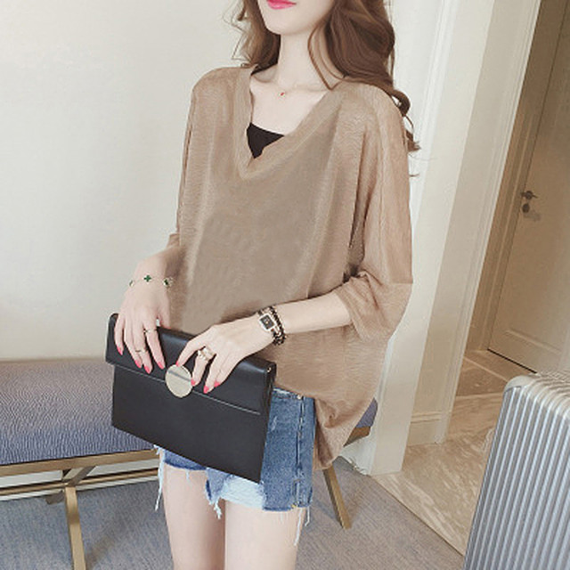 Short-sleeved sexy V-neck thin polyester women's new product launched