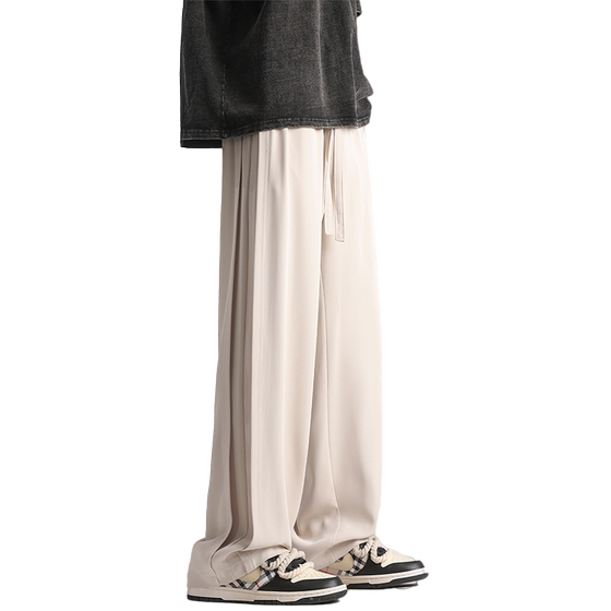 VIISHOW ice silk casual pants for men's sports quick-drying fashion brand American loose draping straight wide-leg pants