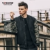 VIISHOW cotton áo choàng nam thương hiệu mùa đông quần áo da ngụy trang cotton quần áo nam ấm áo Slim bóng chày cổ áo thủy triều áo bomber Đồng phục bóng chày