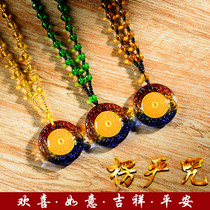 The edge of the gully curse pendant glass bead chain Buddha pendant six-character mantra men and womens special necklace can be customized