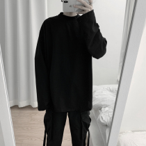 Mr. Autumn Long Sleeve T-shirt Mens Round Neck Loose ins Trend Solid Color Joker Thin base shirt Top