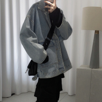 Mr. Short Senture Blue Denim Jacket Mens Loose 2021 Autumn Korean bf Denim Jacket Top