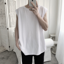 Mr. Short self-made solid color vest mens bottomed T-shirt waistcoat Korean version of the trend wild summer loose top