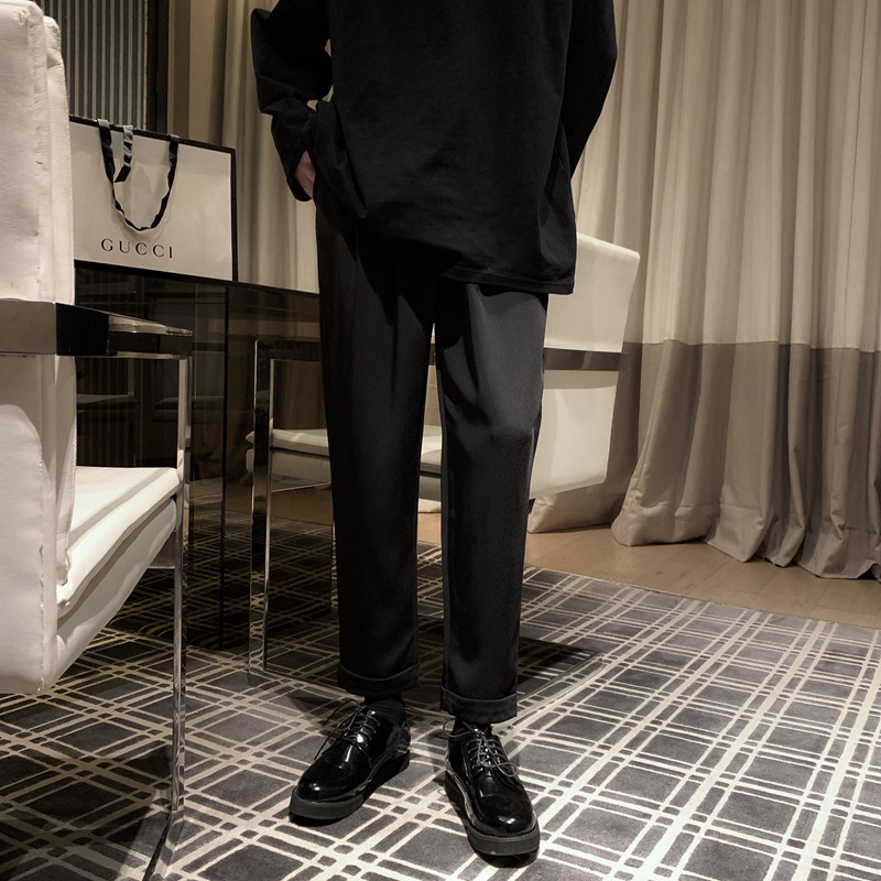Mr texture curled nine-point slacks men's autumn and winter Korean version of loose pants wild handsome pants tide