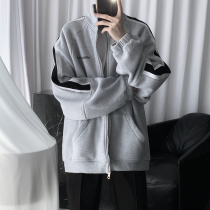 Mr. Short self-made cardigan sweatshirt man and velvet jacket loose sports couple