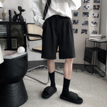 Mr. Short-term black casual shorts mens summer loose student straight wide leg pants Joker suit five-point pants tide