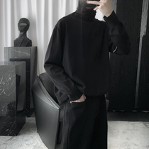 Mr. 2021 autumn and winter black turtleneck sweater men loose Korean trend simple long sleeve bottomed sweater