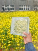 Ultra white hollow glass brick partition wall transparent square crystal brick bathroom bar gem pattern