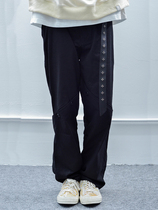 LIMPIDOCULUS (LIMS) 20AW black stereoscopic cut torn seam button foot cross stitching opening trousers