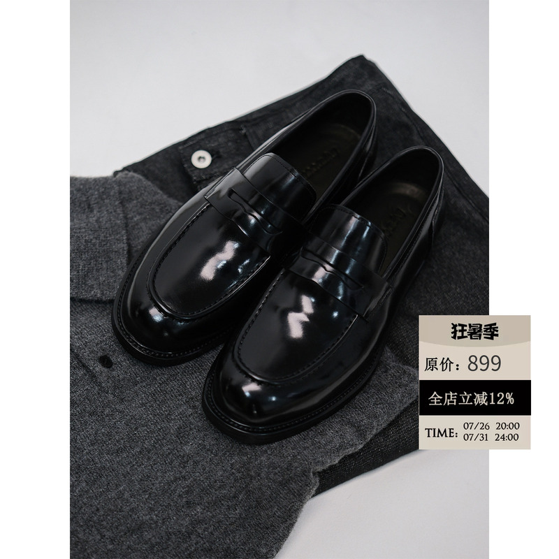 Limpidoculus Italian Imported Genuine Leather "Horse Hip Leather Craft" Handmade Goodyear Loafers Leather Shoes