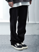 LIMPIDOCULUS (LIMS) 20AW black four-sided stretch fiber composite curve play date three-dimensional flared trousers