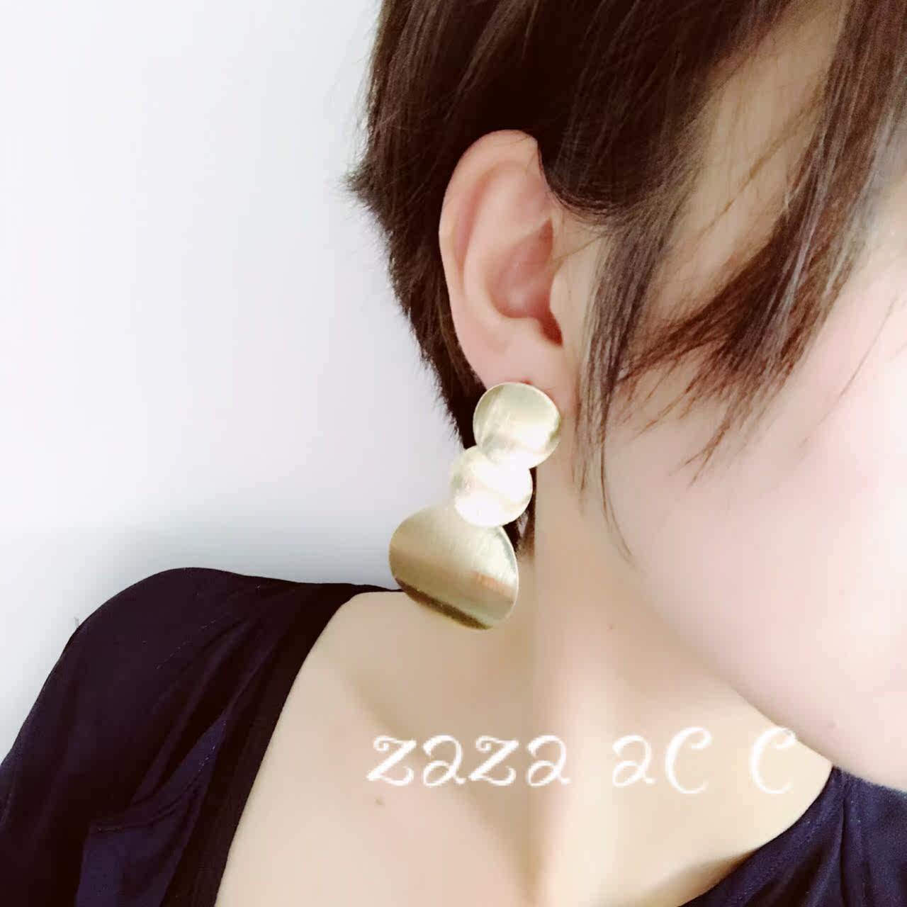 Zaza Acc 不规则磨砂质感金属圆片大牌夸张耳环 狂欢促销 不规则 耳环 质感 大牌 夸张途虎网