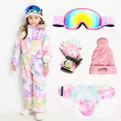 Children's ski jumpsuit abstract watercolor (package)