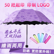 Ins Fengsen Department Students Simple Water Flowering Umbrella Female Sunshade Sun Umbrella Custom logo