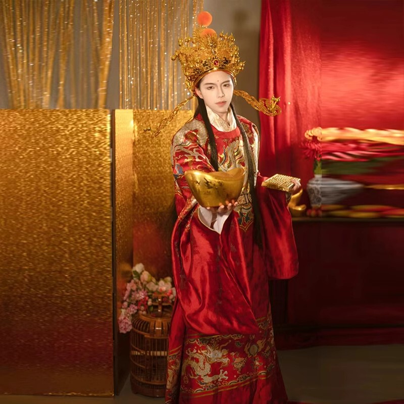 New Year's Day Gift: a Complete Set of God of Wealth Costume for Adult Men, New Year Party, Opening Ceremony, Theatrical Performance, Cosplay