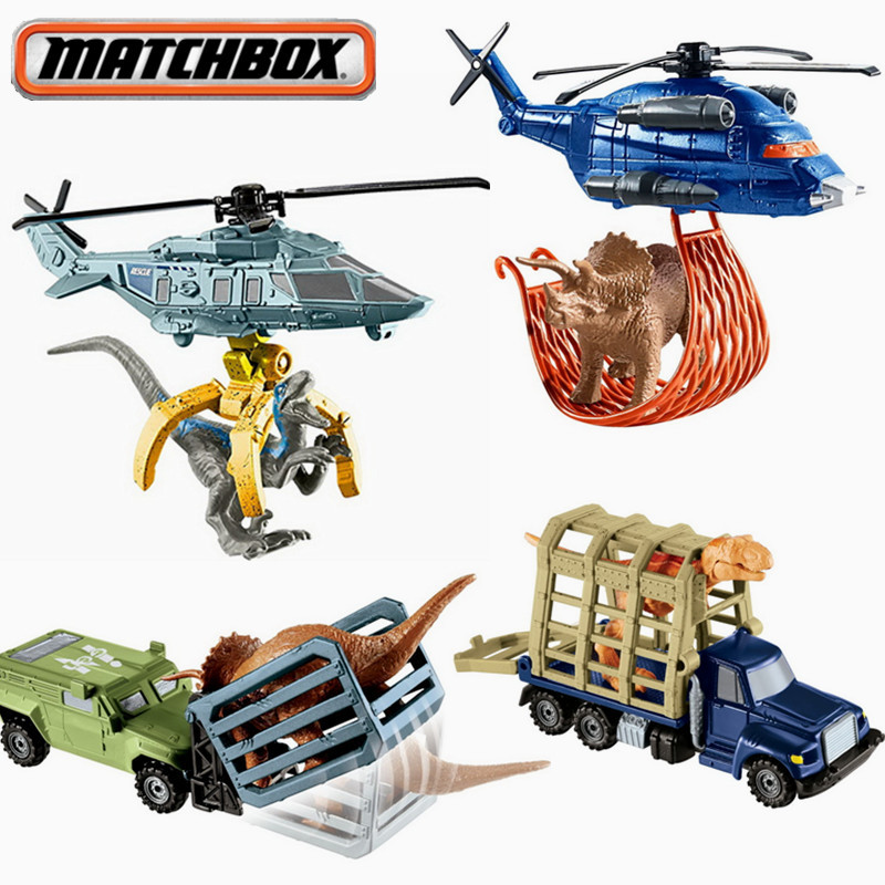 Authentic Mattel Matchbox Jurassic Toy Transport Vehicle Helicopter Matchbox Alloy Dinosaur Toy Car