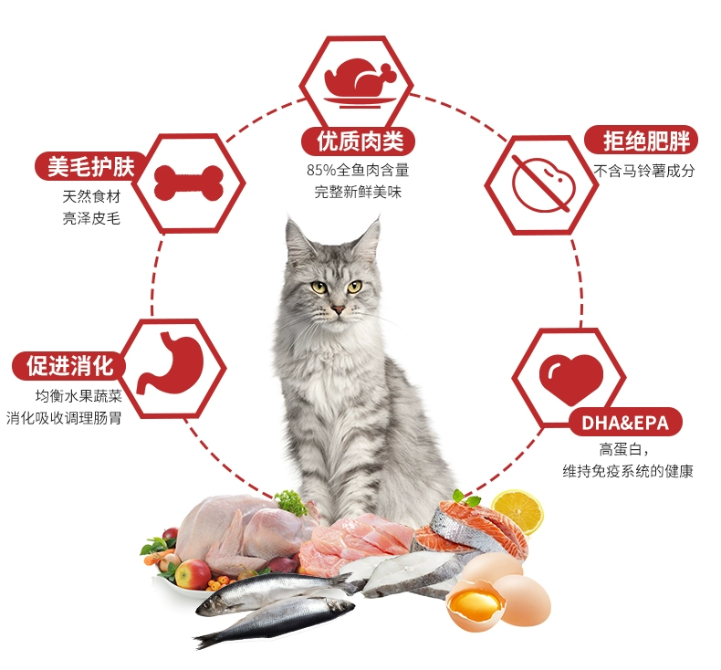Hết hàng Thực phẩm săn bắn ban đầu của Orijen thèm thịt gà nguyên hạt không có hạt tự nhiên thành con mèo 1,8kg