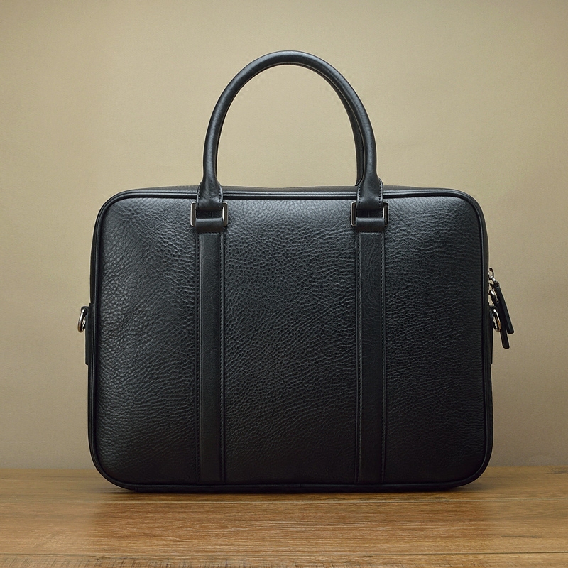 Pure handmade imported yellow leather men's briefcase classic fashion trendy business first layer leather multifunctional computer bag