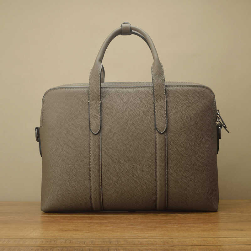 Imported Togo Grain Leather Men's Briefcase, Fashionable Business Casual Handbag, Crossbody Bag, Genuine Leather Computer Bag