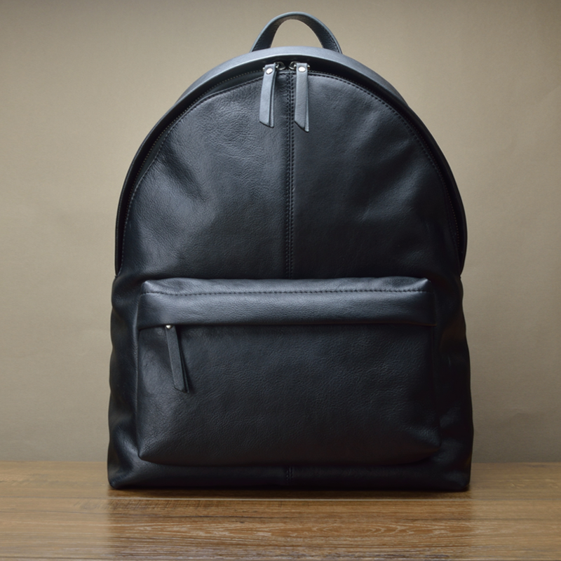 FIMACHUN leather back backpack for men and women imported vegetable tanned calfskin fashion hipster CAMPUS classic backpack electric