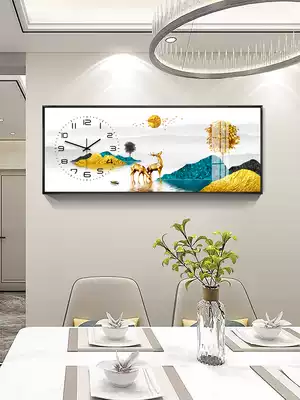 Clock wall clock living room decoration painting dining room mural fashion clock modern simple creative Crystal porcelain painting wall hanging table