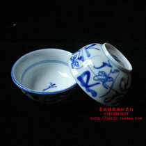 Jingdezhen factory goods porcelain Jingde ancient kiln hand-painted blue and white knife flat Tea Cup Puer tea cup