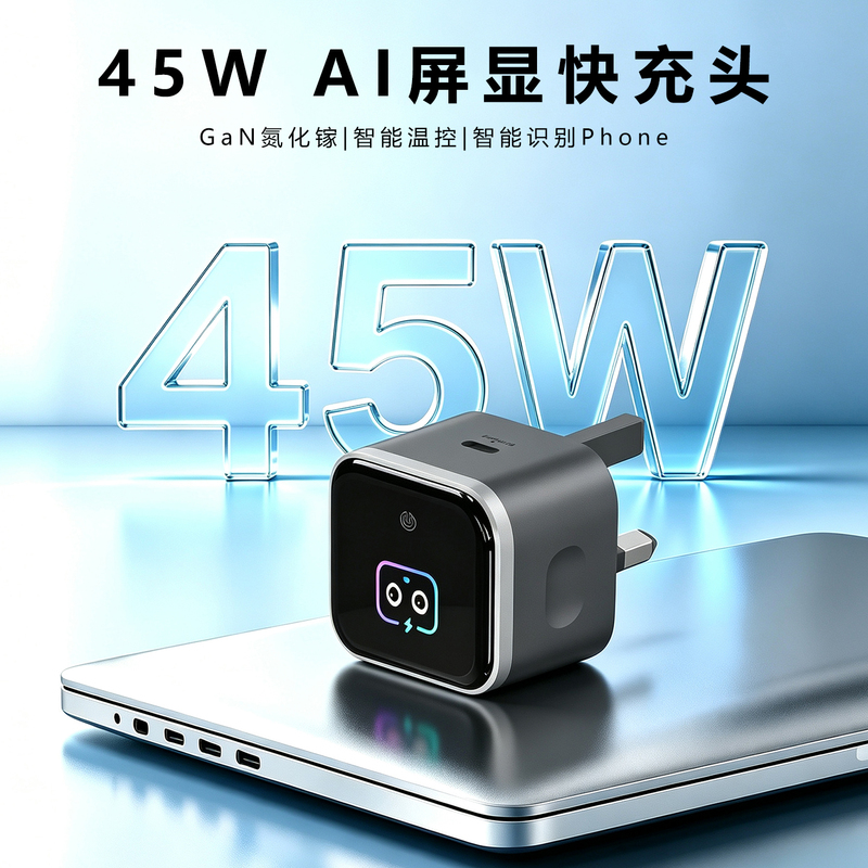 British Standard 45W Charger Type-C Port Charging Head Gallium Nitride Ai Screen Display Intelligent Temperature Control Fast Charging Head Suitable for Apple iPhone 17 Pro M-18 Mobile Phone Charger Intelligent Recognition of Devices British Standard 45W Charger Type-C Port Charging Head Gallium Nitride Ai Screen Display Intelligent Temperature Control Fast Charging Head Suitable for Apple iPhone 17 Pro M-18 Mobile Phone Charger Intelligent Recognition of Devices