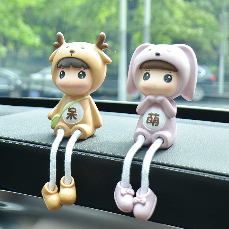 Cute doll car decoration decoration doll gift couple cartoon car car cute car vibrato