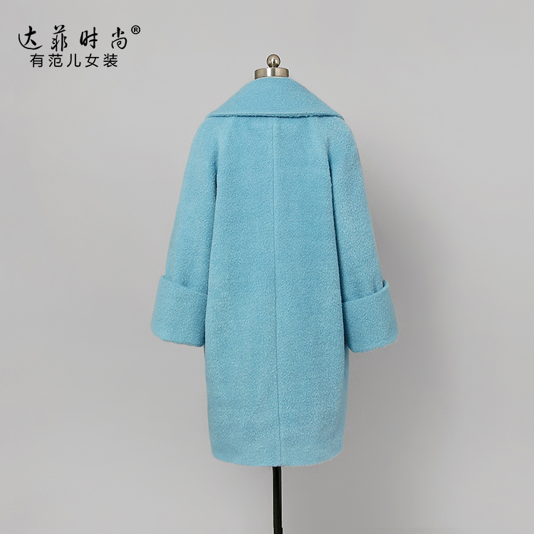 Áo len cashmere cổ rộng, áo len dày, dài, áo len dài 2018 áo măng tô nữ