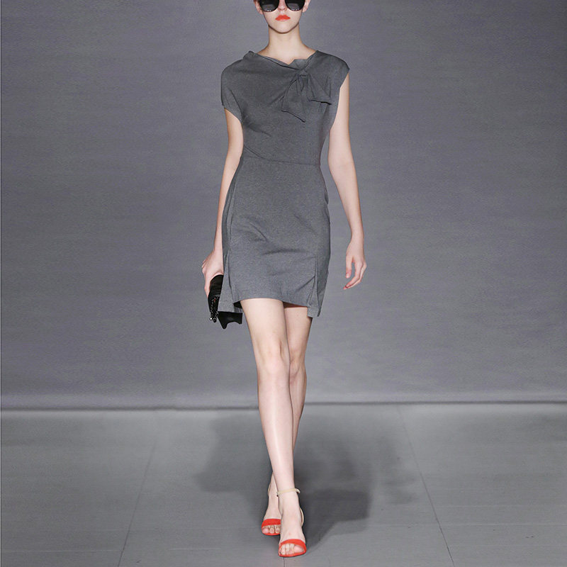 DF夏季气质名媛包臀裙子无袖显瘦中长款连衣裙女2017夏装新款女装