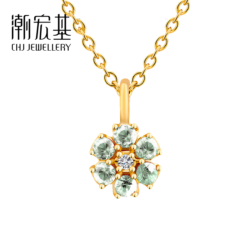 Chaohong base Elf stone 12 color 18k gold diamond birthstone gold sapphire necklace gift chain chain